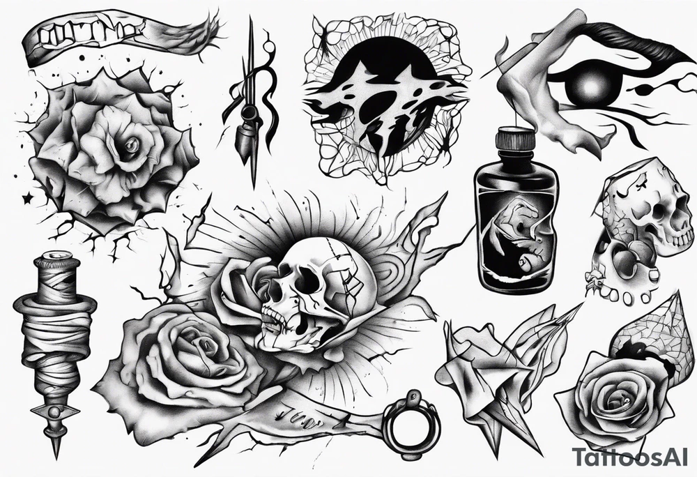 Wound getting stitched up tattoo idea