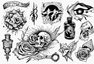 Wound getting stitched up tattoo idea