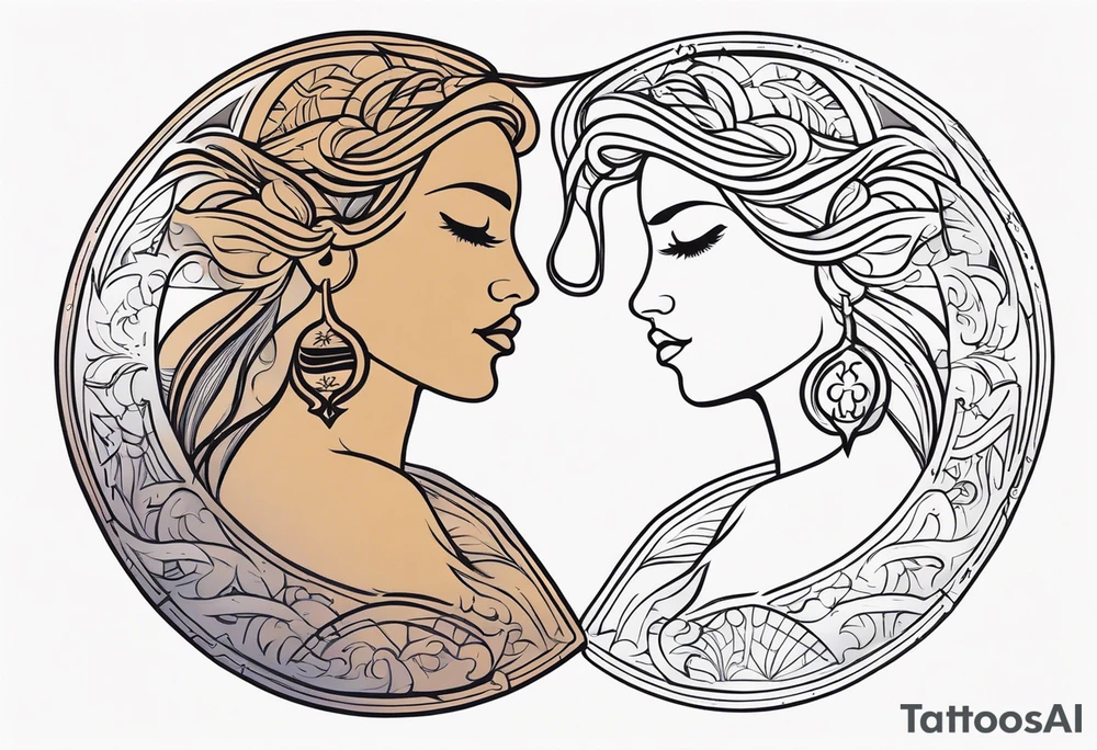 Virgo and Sagittarius zodiac signs blended together tattoo idea