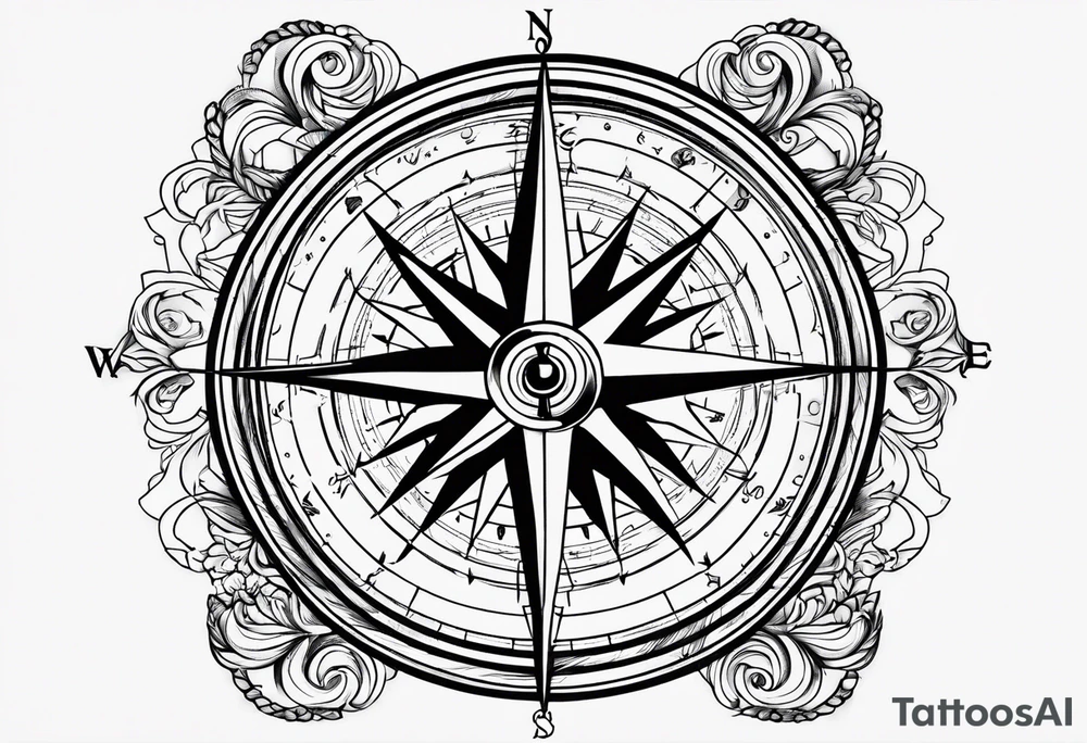 Nautical compass
Anchor small birds tattoo idea