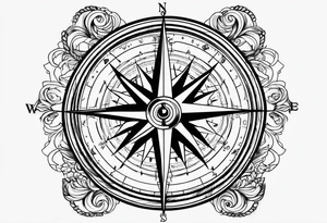 Nautical compass
Anchor small birds tattoo idea