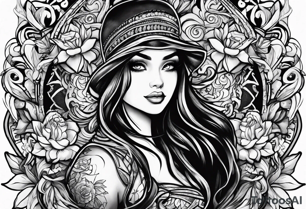 money arm sleeve tattoo idea