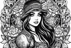 money arm sleeve tattoo idea