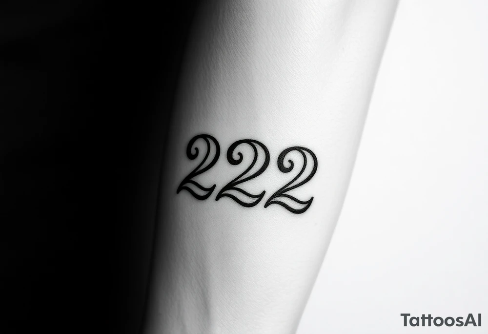 number 222 tattoo idea