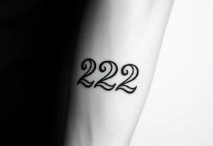 number 222 tattoo idea