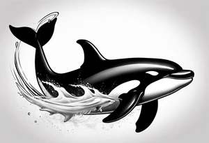 Killer whale that looks like it just won a fight with a shark tattoo idea