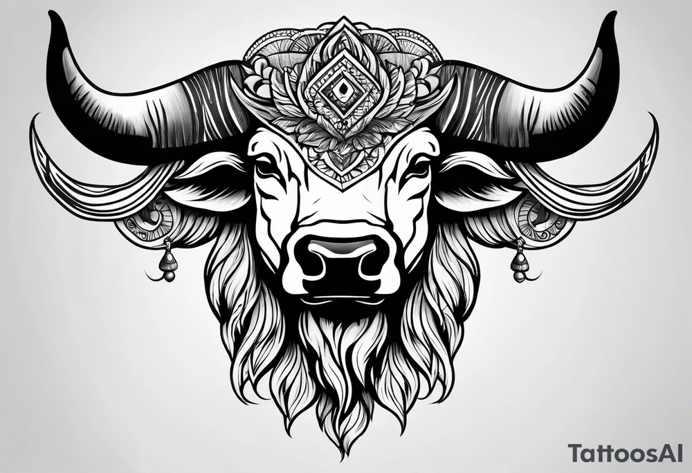 buffalo head tattoo idea
