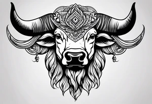 buffalo head tattoo idea