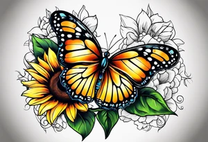 Butterfly and sunflower for mom tattoo idea