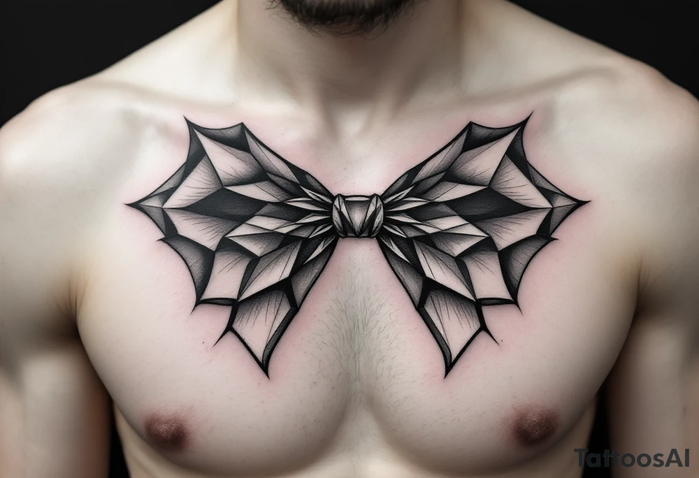 A Gothic looking bow tie tattoo idea