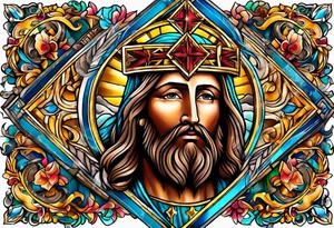 jesus olhando pra cima na cruz tattoo idea
