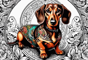 Mean dachshund tattoo idea