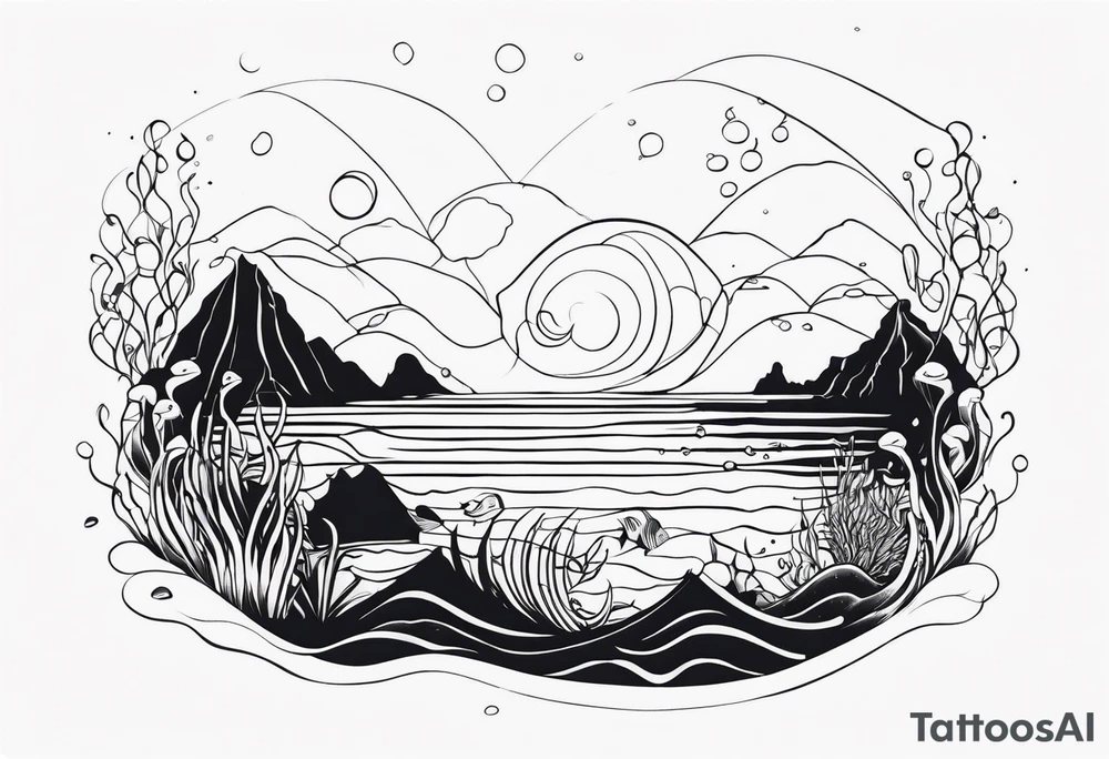 Ocean floor tattoo idea
