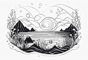 Ocean floor tattoo idea