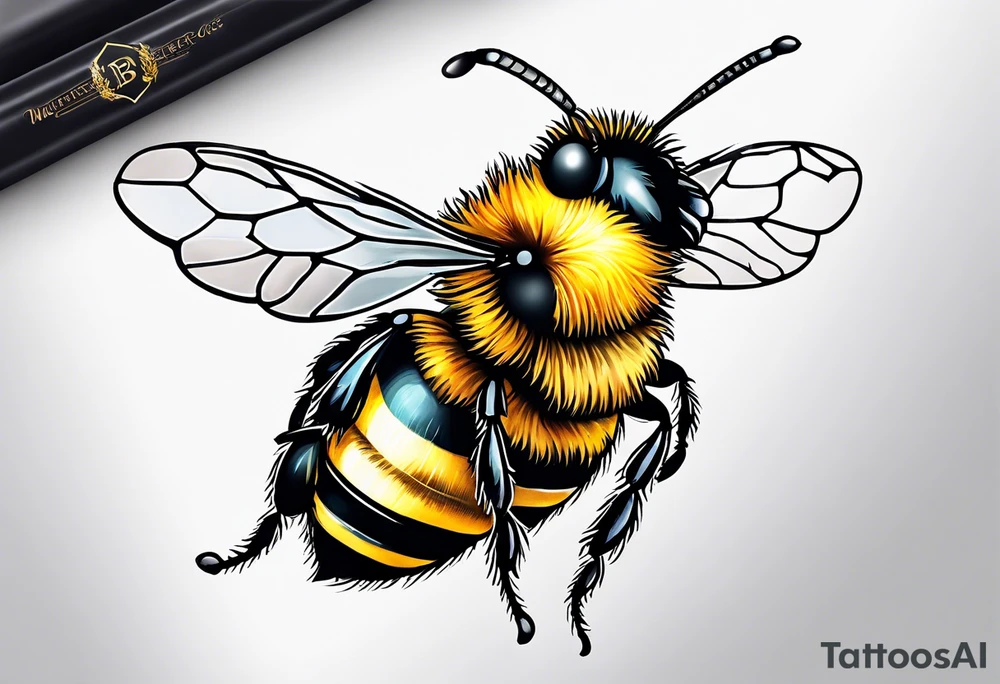 sketch of simple bee tattoo idea