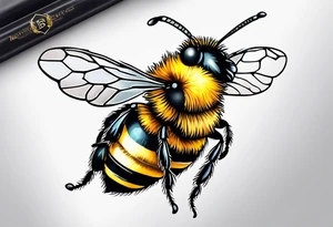 sketch of simple bee tattoo idea