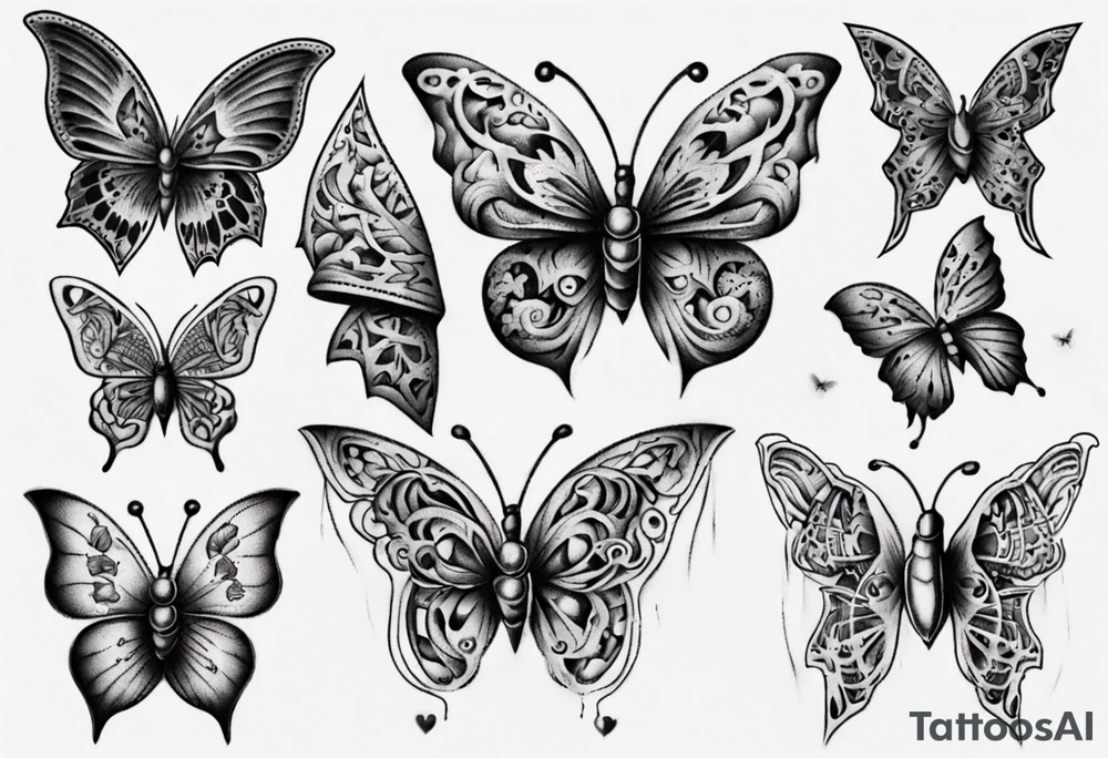 Butterfly wrap tattoos in heart tattoo idea