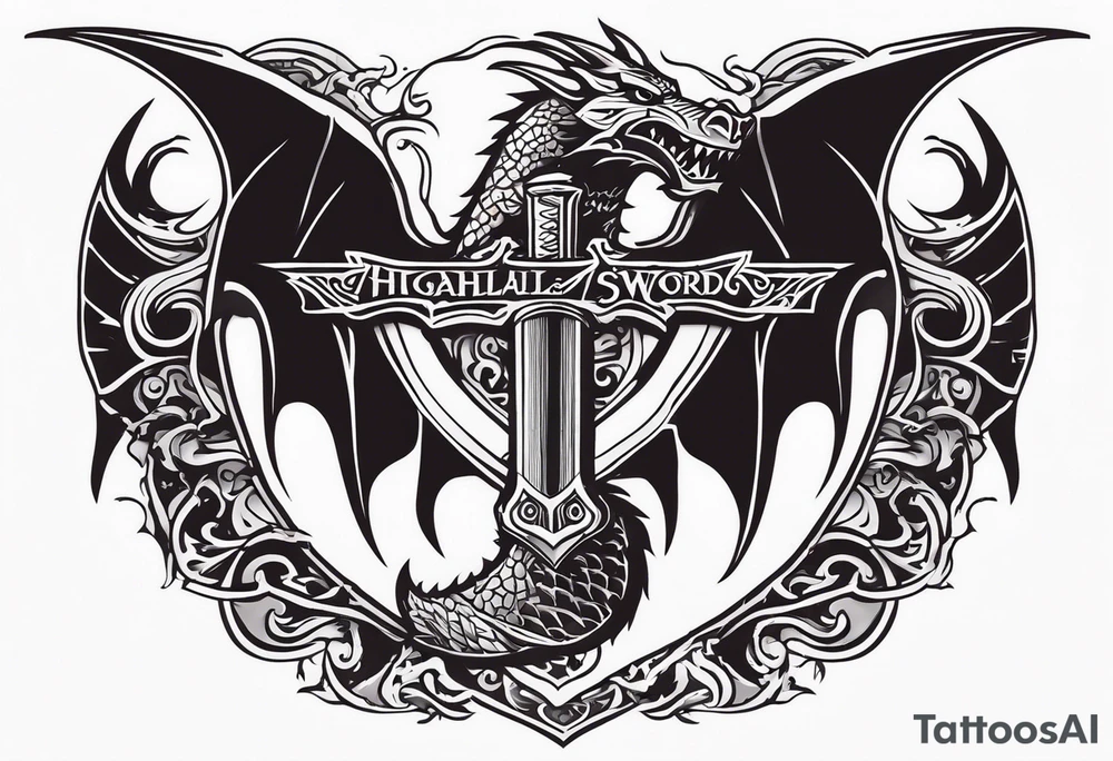 Valhalla sword dragon head axe  church tattoo idea
