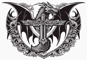 Valhalla sword dragon head axe  church tattoo idea