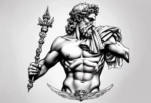 greek god statue realistic tattoo idea