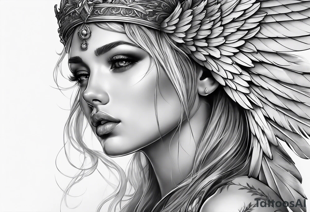 Sad angel tattoo idea