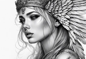 Sad angel tattoo idea