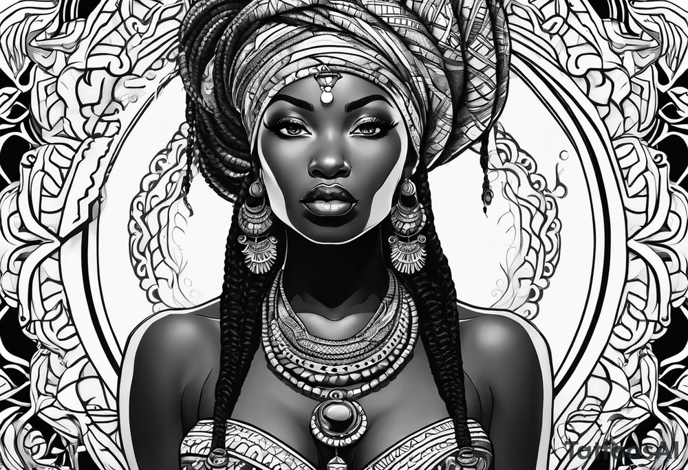 Mami wata african tattoo idea