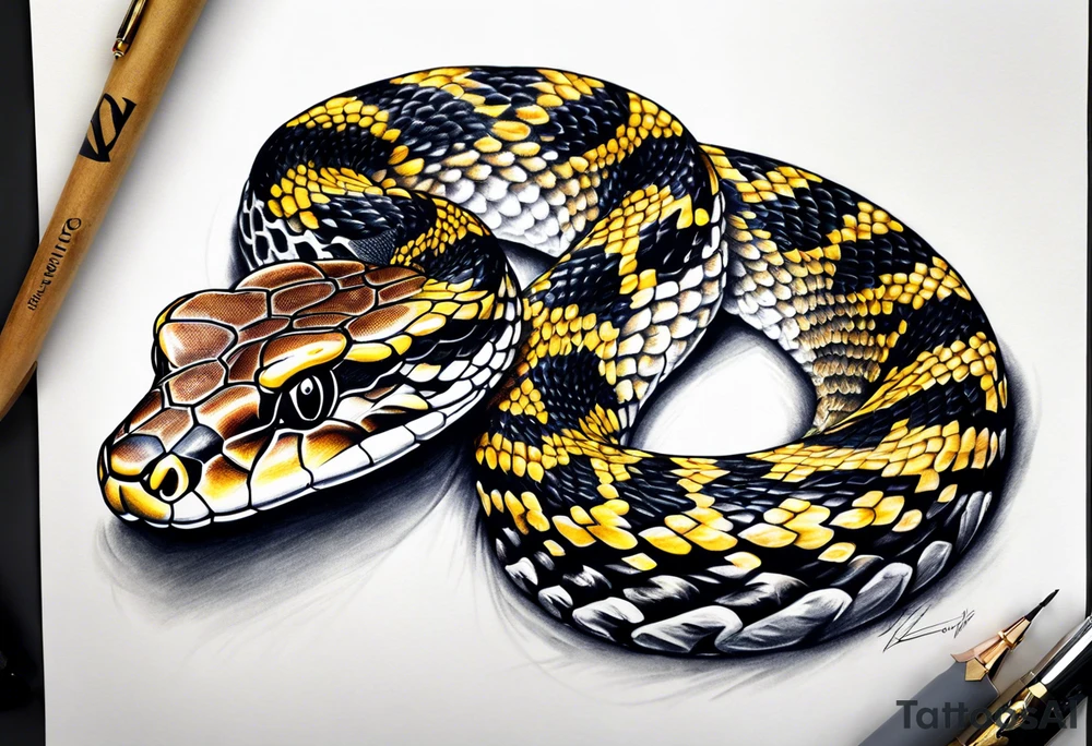 Diamond back rattle snake tattoo idea