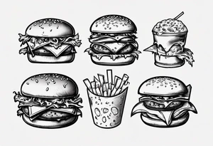 cheese burger tattoo idea