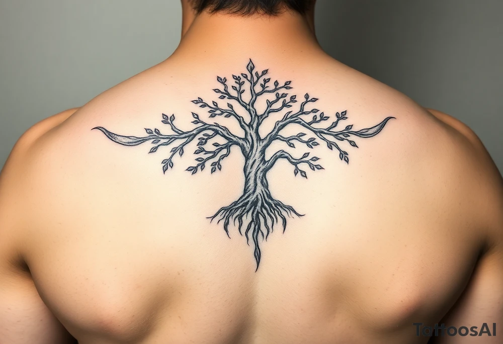 oroboros and tree of life tattoo idea