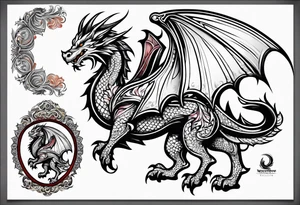 Standing Welsh dragon tattoo idea