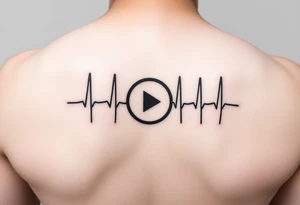 Play pause stop symbol in a ekg graph tattoo idea