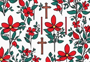 three crosses


vintage flowers
old school vintage simple traditional design 



bold color simple tattoo idea