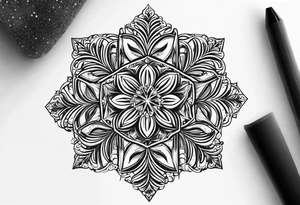 small snow crystal swirl tattoo idea