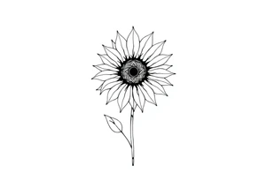 Sun flower with stem tattoo idea