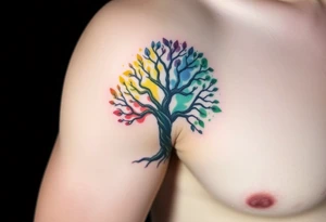 Tree of life half Jamaican colours half Irish colours tattoo idea
