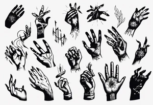 hand acting like a person tattoo idea