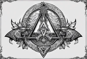 Valhalla valknut sword axe Dragon tattoo idea