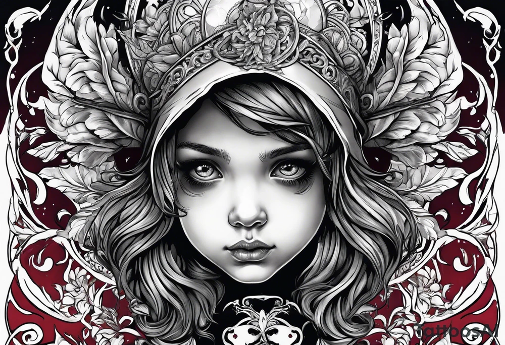 Kid looking up at angel of death tattoo idea