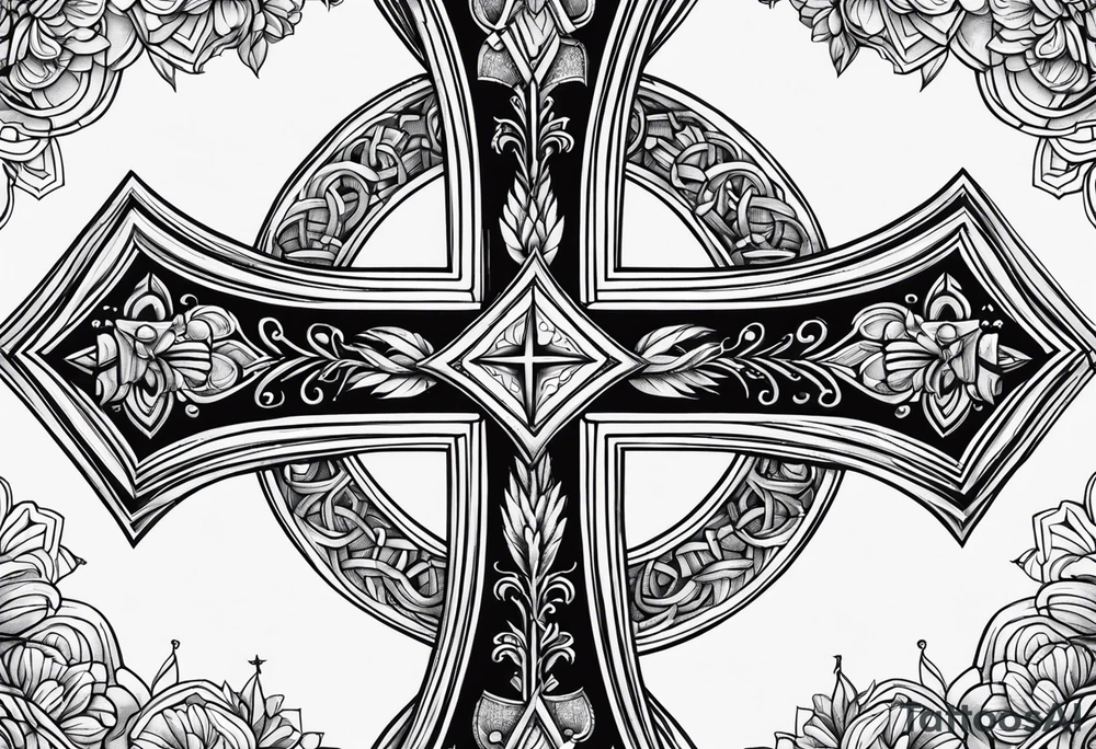 Humble wisdom caring cross detailed tattoo idea