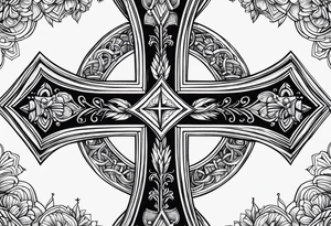 Humble wisdom caring cross detailed tattoo idea