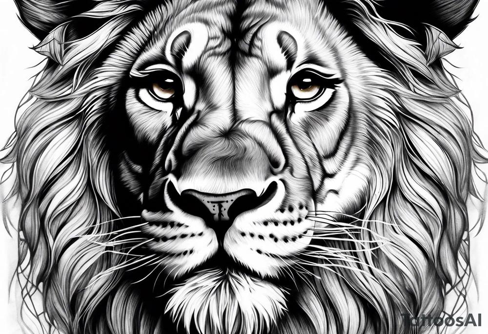Baby lion tattoo idea