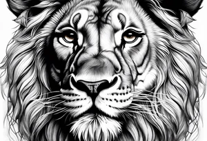 Baby lion tattoo idea