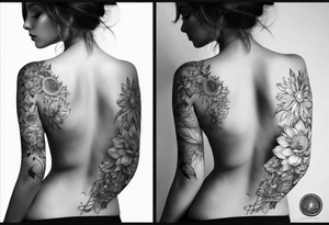 Two separate ideas for day and night placed on each breast tattoo idea