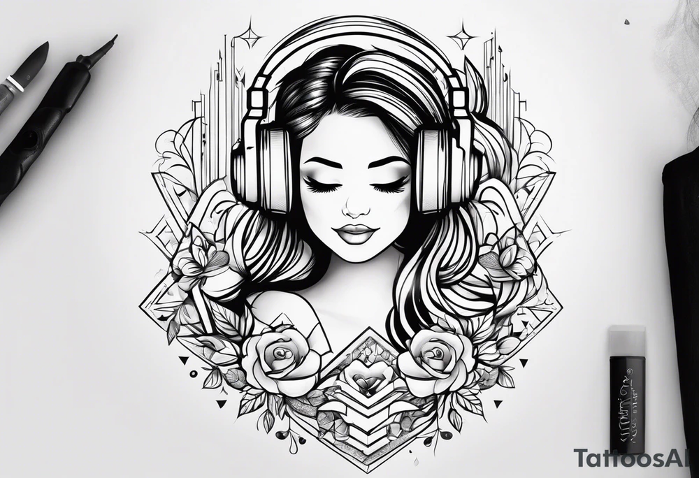 Joy is my daughter and i like music tattoo idea