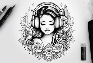 Joy is my daughter and i like music tattoo idea