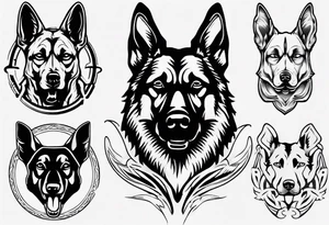 Sode profile scary German shepherd tattoo idea