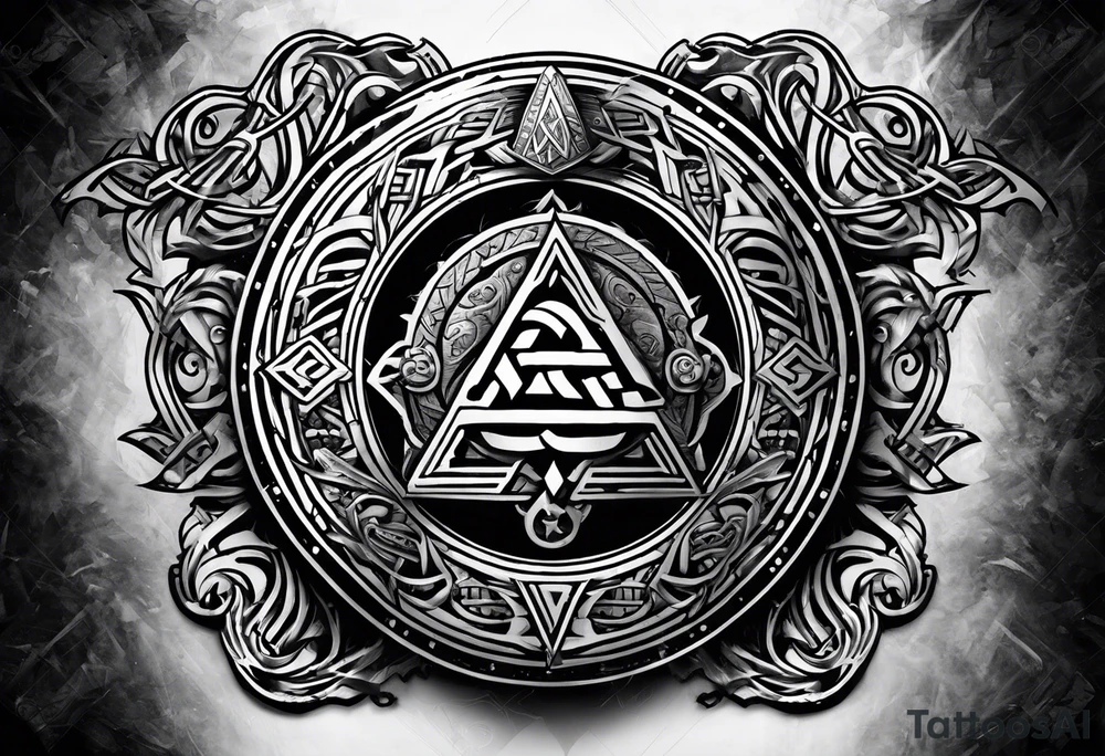 Valhalla round
shield axe sword valknut tattoo idea Valhalla round
shield axe sword valknut tattoo idea