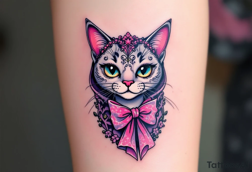 Show off your love for The Aristocats with this charming tattoo of the pink-bowed cat Marie. tattoo idea
