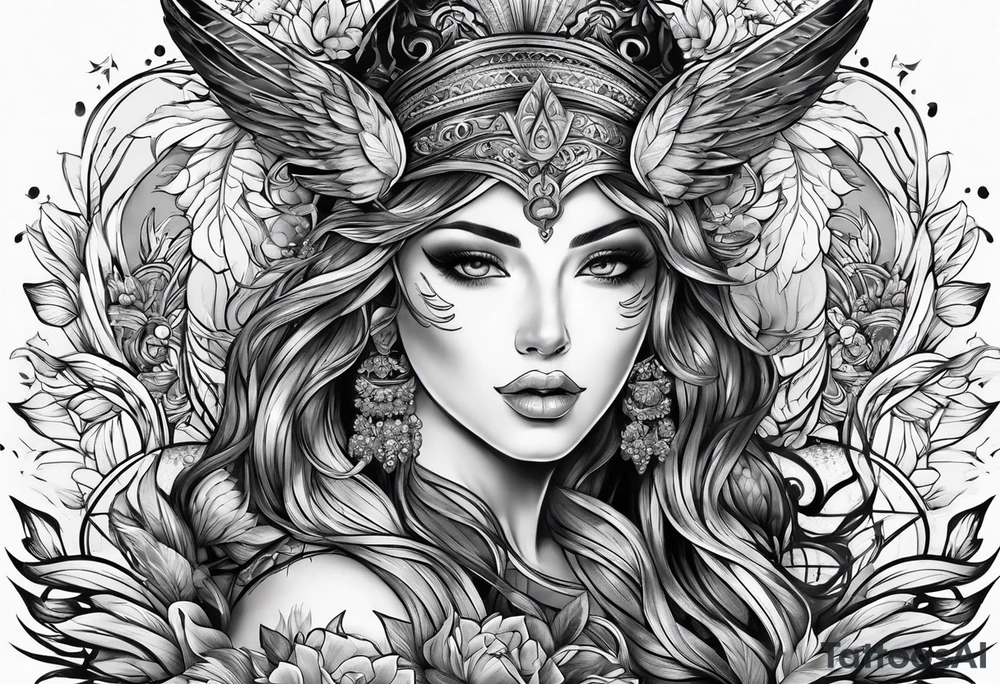 Strength and power tattoo idea
